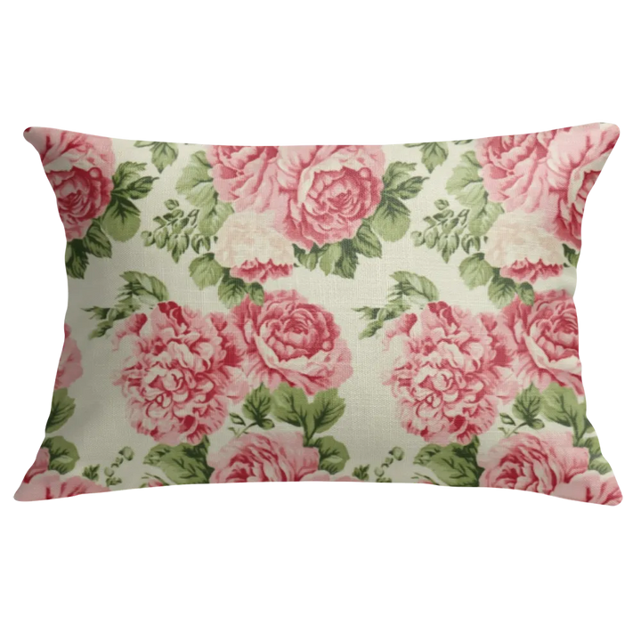 Sharron Floral Lumbar Pillow – Personalized Panel | Vintage Cottage Collection