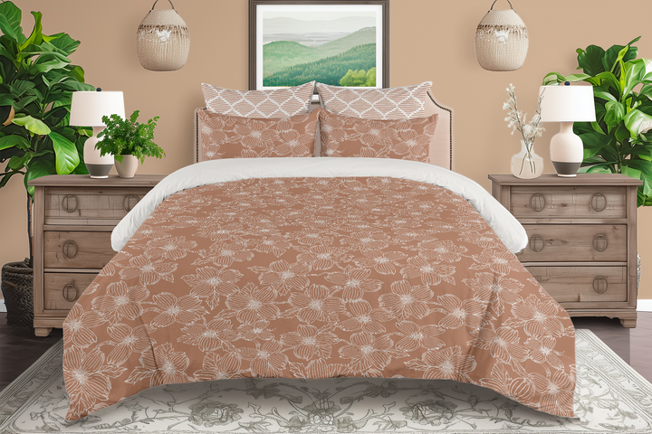 5 Piece Cotton Duvet Cover Set - Queen | Dogwood (SW - Naturally Refined Collection)