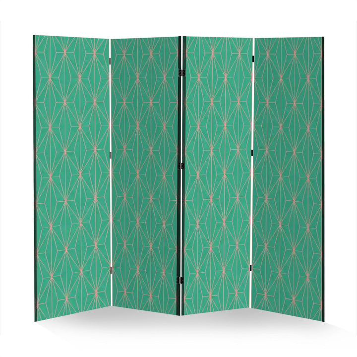 4 Panel Room Divider Folding Screen / Deco Diamonds