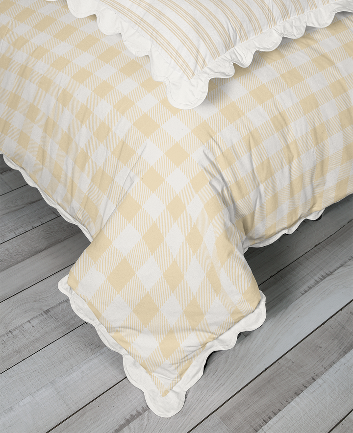 5 Piece Cotton Duvet Cover Set - Queen | Buffalo Check (SW Naturally Refined Collection)