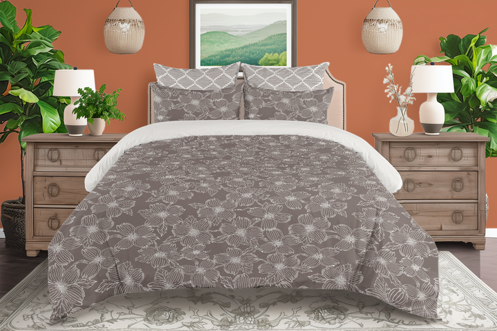 5 Piece Cotton Duvet Cover Set - Queen | Dogwood (SW - Naturally Refined Collection)