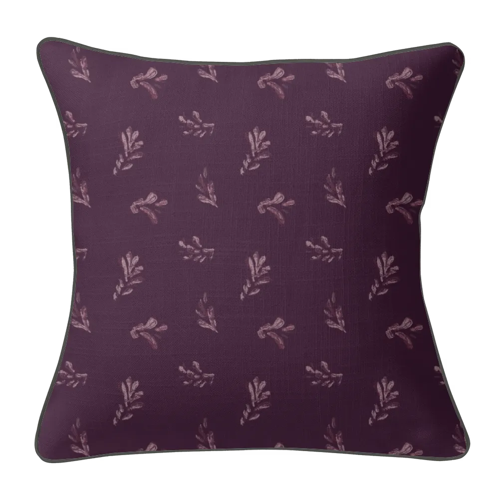Harvest Garden Pillow Trio - Stamped Scatter (Aubergine)