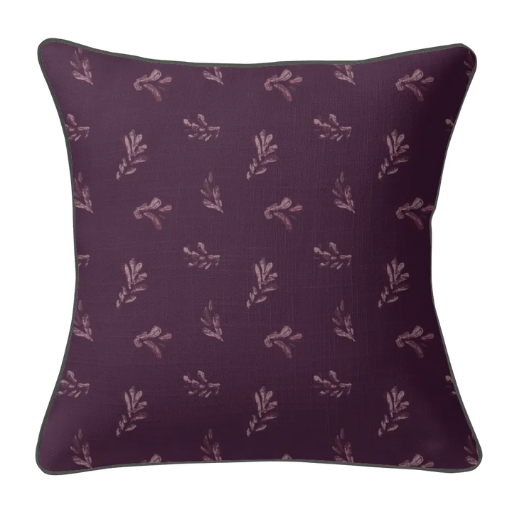Harvest Garden Pillow Trio - Stamped Scatter (Aubergine)