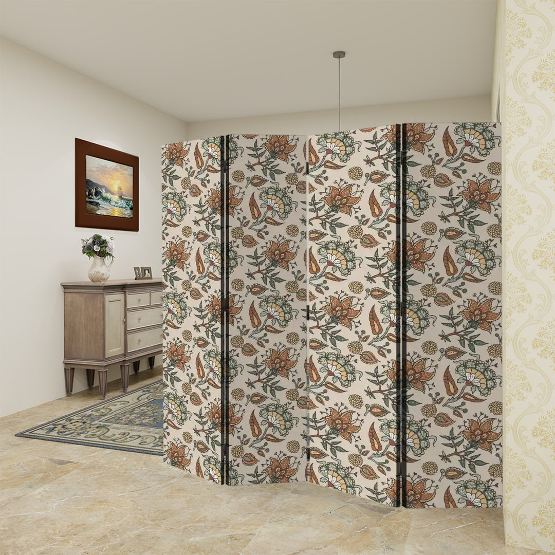 4 Panel Room Divider Folding Screen / Chintz