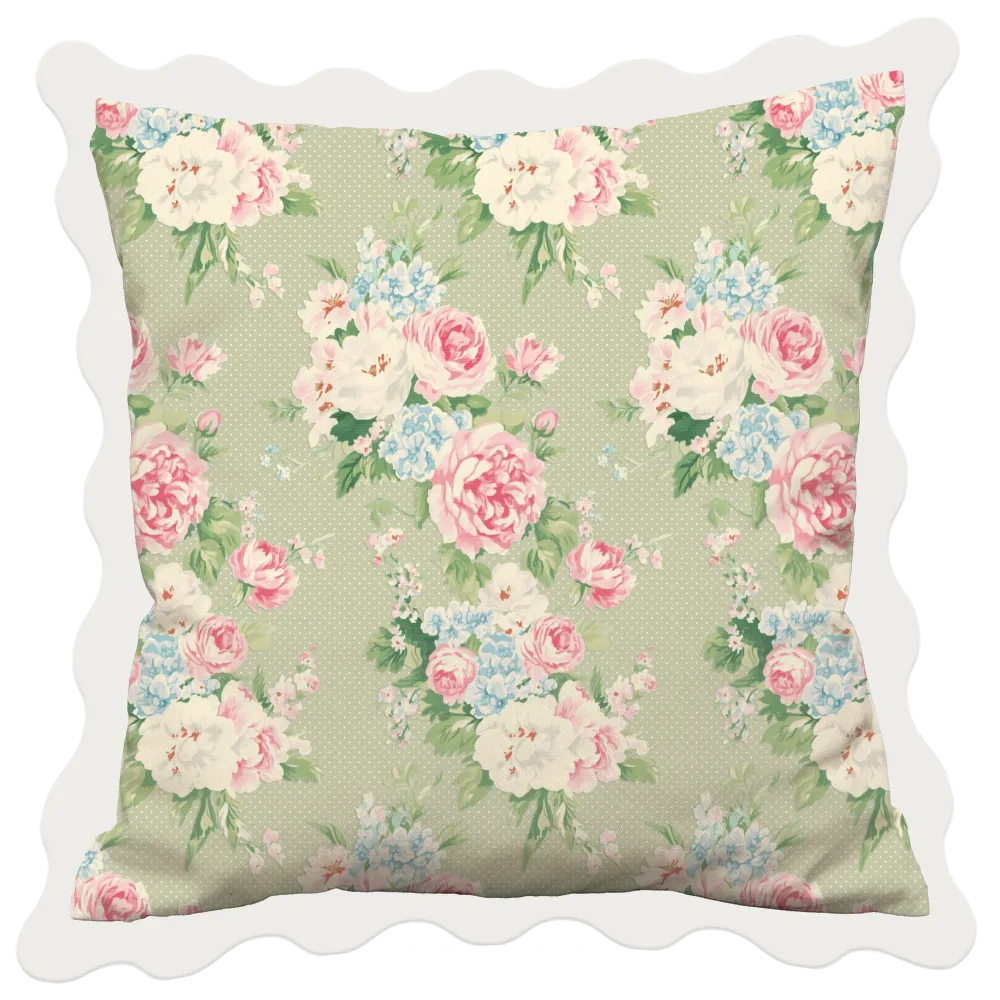 Vintage Cottage Collection Scalloped Duvet Cover Set - Emma (Khaki)