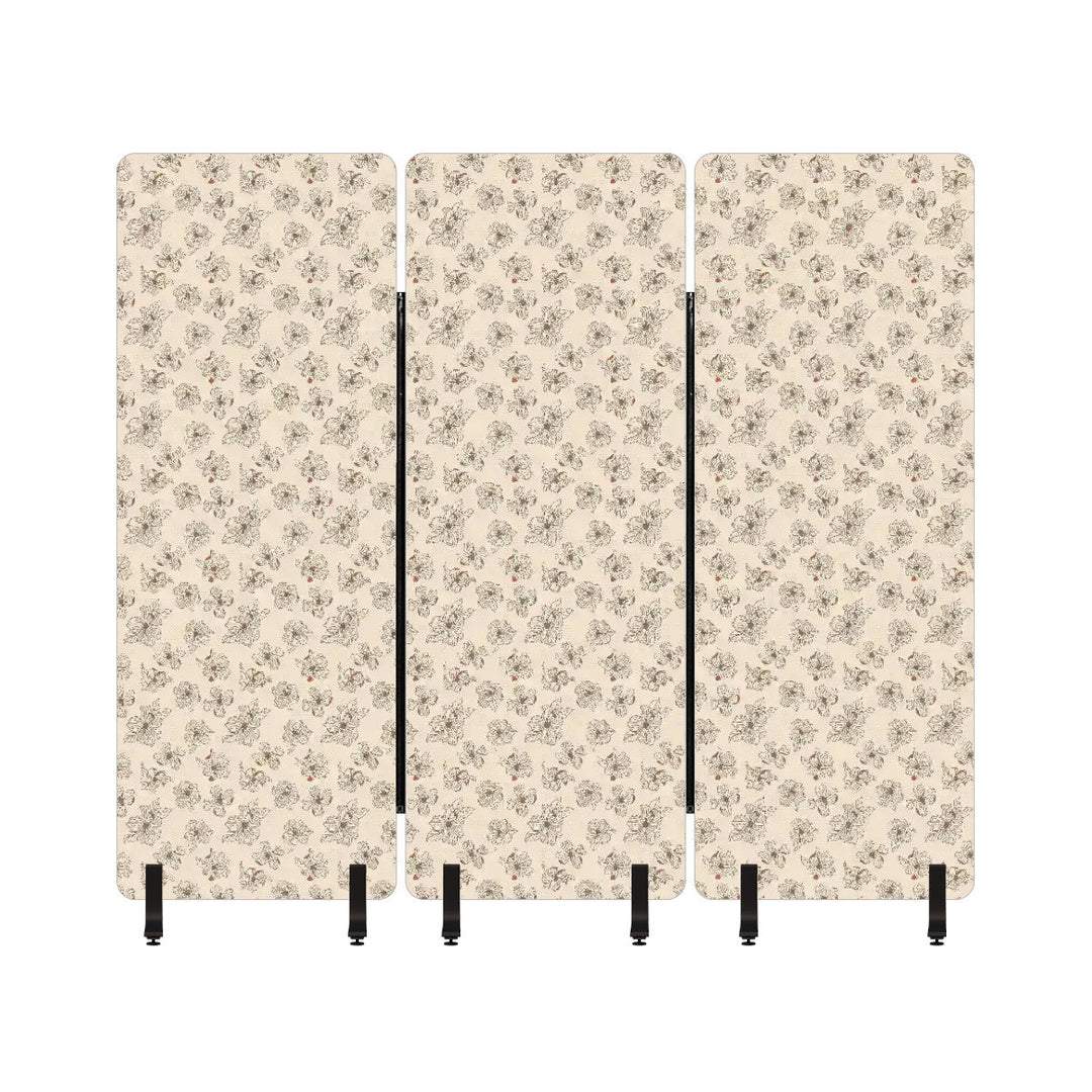 3 Panel Sound-Absorbing Room Divider / Dogwood Blossoms