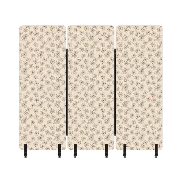 3 Panel Sound-Absorbing Room Divider / Dogwood Blossoms