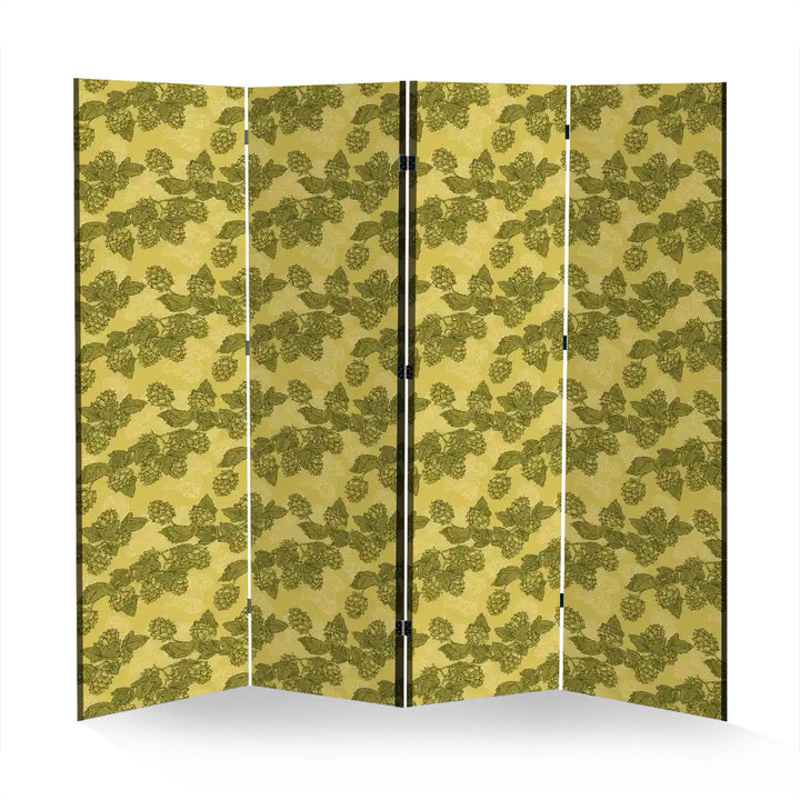 4 Panel Room Divider Folding Screen / Hops