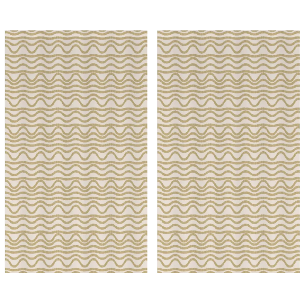 Ikat Fusion Curtain Panel Set – Sand &amp; Sea Geometric