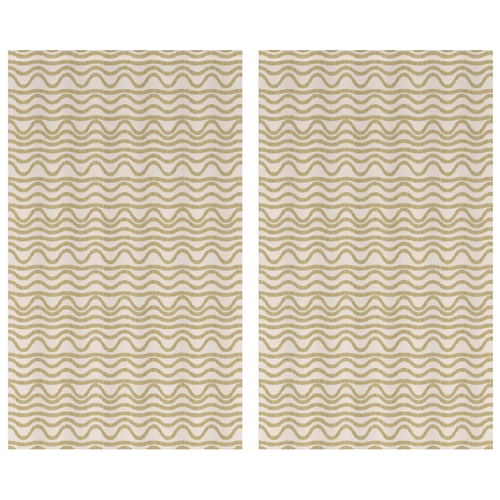 Ikat Fusion Curtain Panel Set – Sand &amp; Sea Geometric