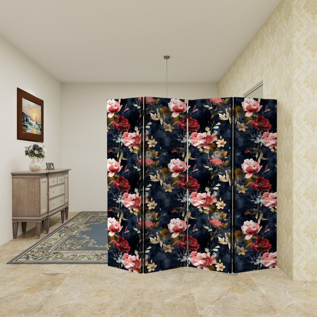 4 Panel Room Divider Folding Screen / Emma Rose