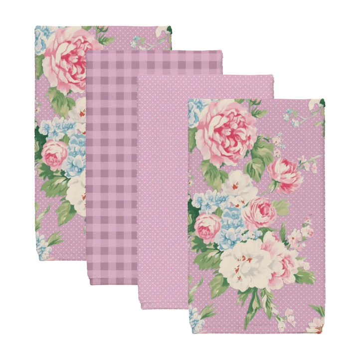 Emma – Lilac Tea Towel Set (4) | Vintage Cottage Collection