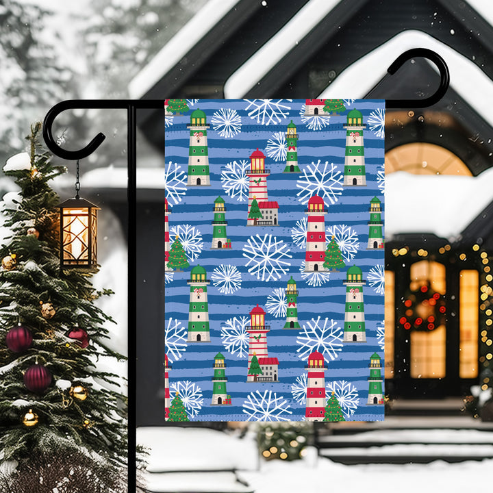 Double-sided Garden & House Banner / Christmas on the Coast / Lighthouses