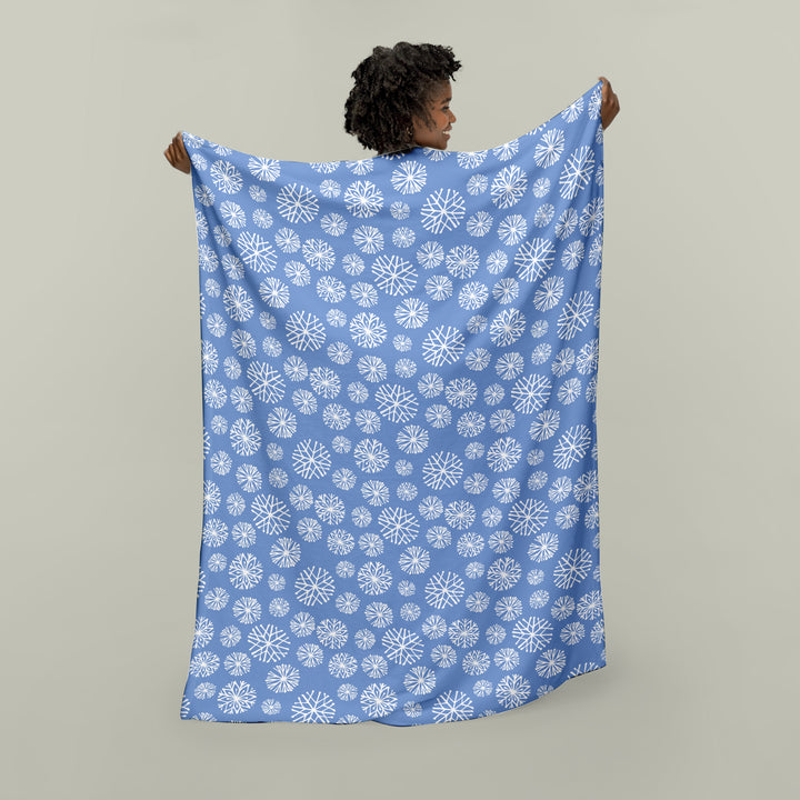 Velveteen Plush Blanket / Winter Snowflakes