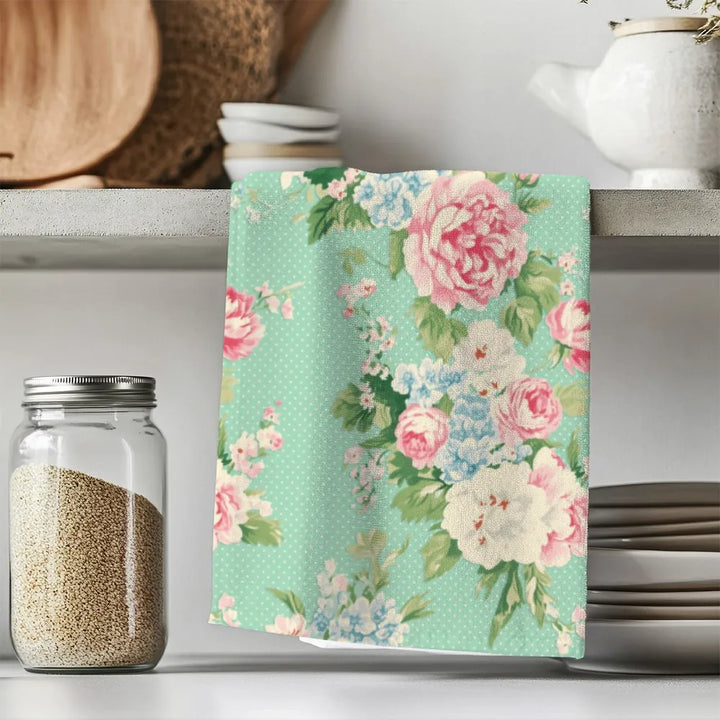 Emma – Seafoam Tea Towel Set (4) | Vintage Cottage Collection
