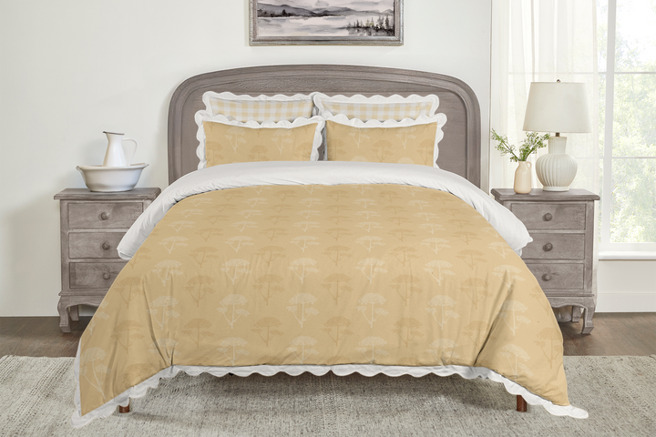 5 Piece Cotton Duvet Cover Set - Queen | Stem (SW - Naturally Refined Collection)