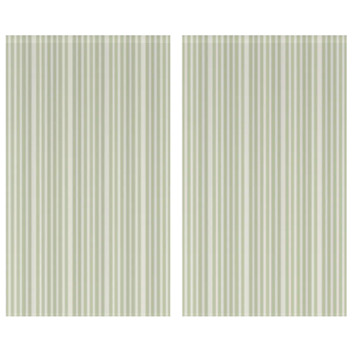 Window Curtain Set - Cotton Blend (2 Panels) | French Stripe - Celery