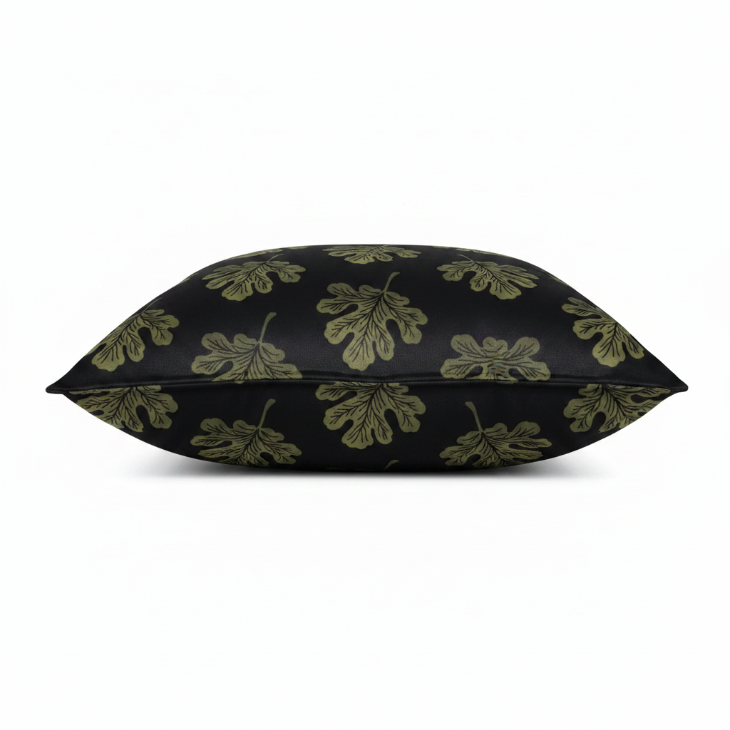 Verdant Fig™ Dutch Velvet Decorative Pillow - Stamped Fig (Noir)