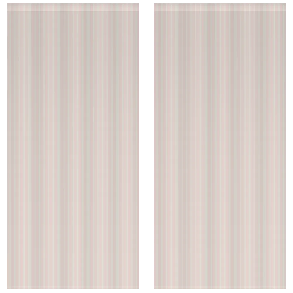 Window Curtain Set - Cotton Blend (2 Panels) | French Stripe - Ballet Pink