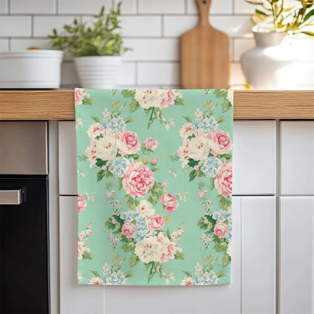 Emma – Seafoam Tea Towel Set (4) | Vintage Cottage Collection