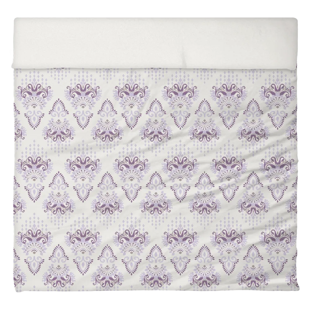 Reds &amp; Purples Anthology Duvet Cover Set – Ikat Damask (Rhapsody Lilac)
