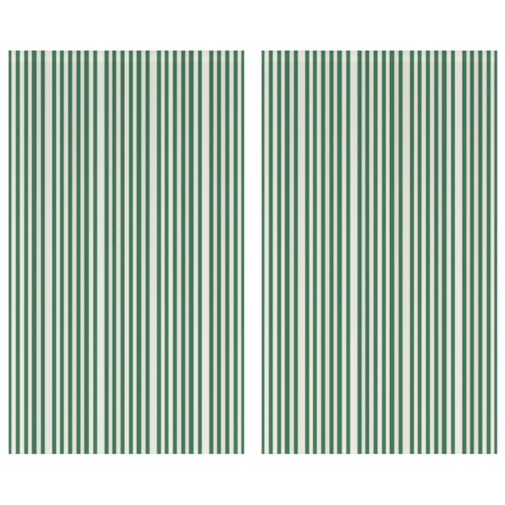 Window Curtain Set - Cotton Blend (2 Panels) | French Stripe - Green