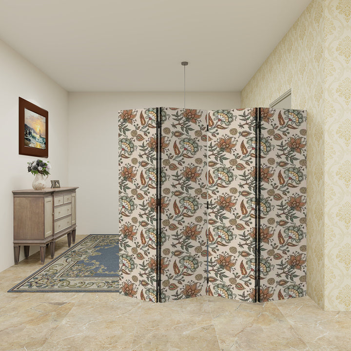 4 Panel Room Divider Folding Screen / Chintz