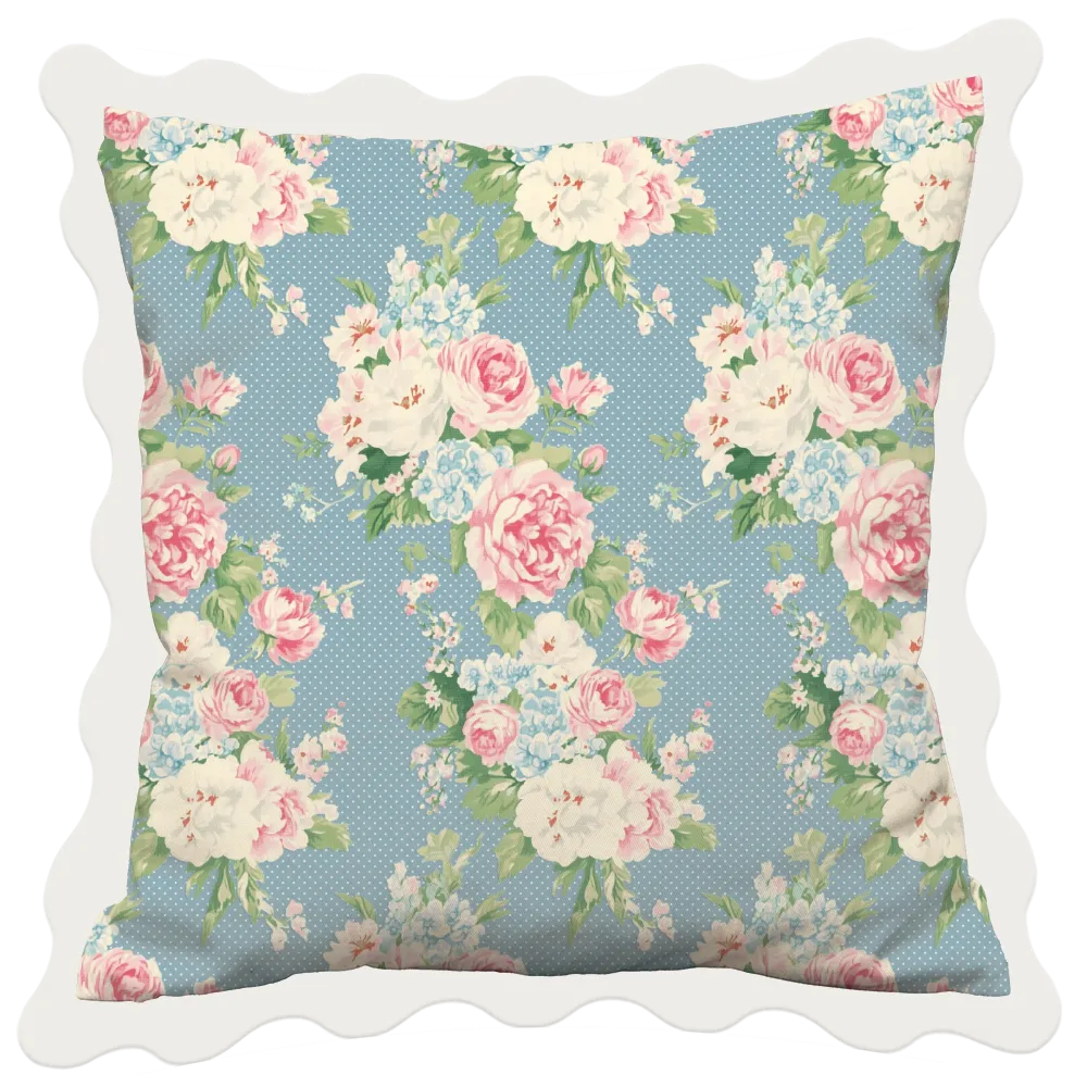Vintage Cottage Collection Scalloped Duvet Cover Set - Emma (Bluejay)