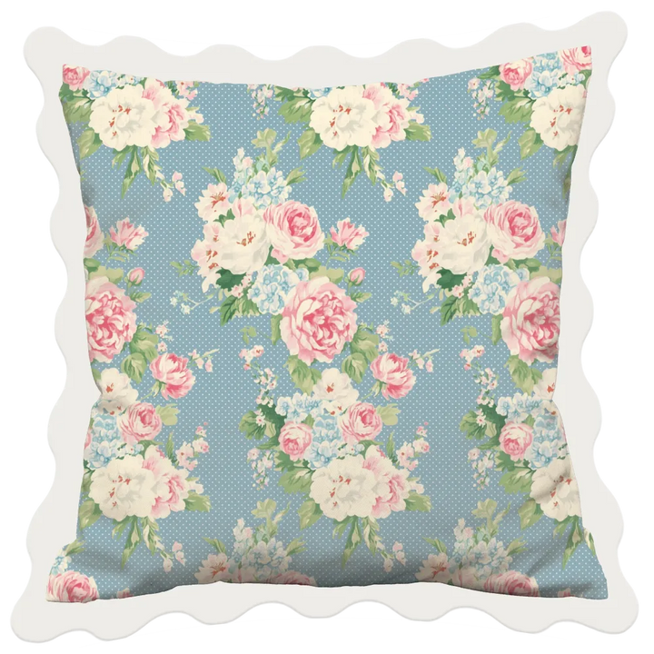 Vintage Cottage Collection Scalloped Duvet Cover Set - Emma (Bluejay)