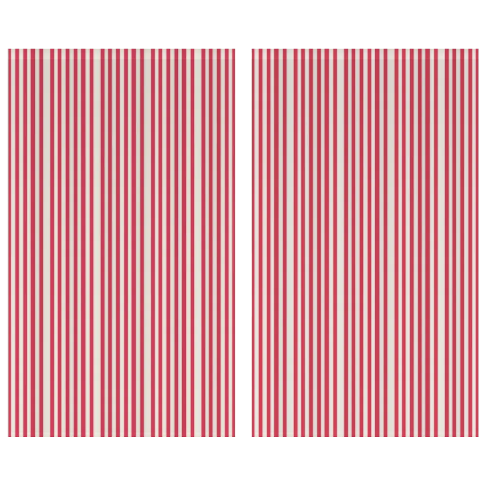 Window Curtain Set - Cotton Blend (2 Panels) | French Stripe - Rose