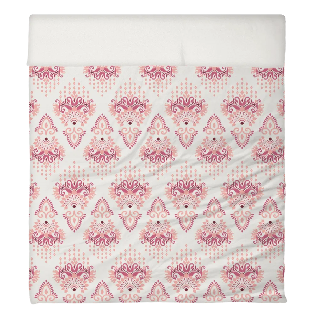 Reds &amp; Purples Anthology Duvet Cover Set – Ikat Damask (Dragonfruit)