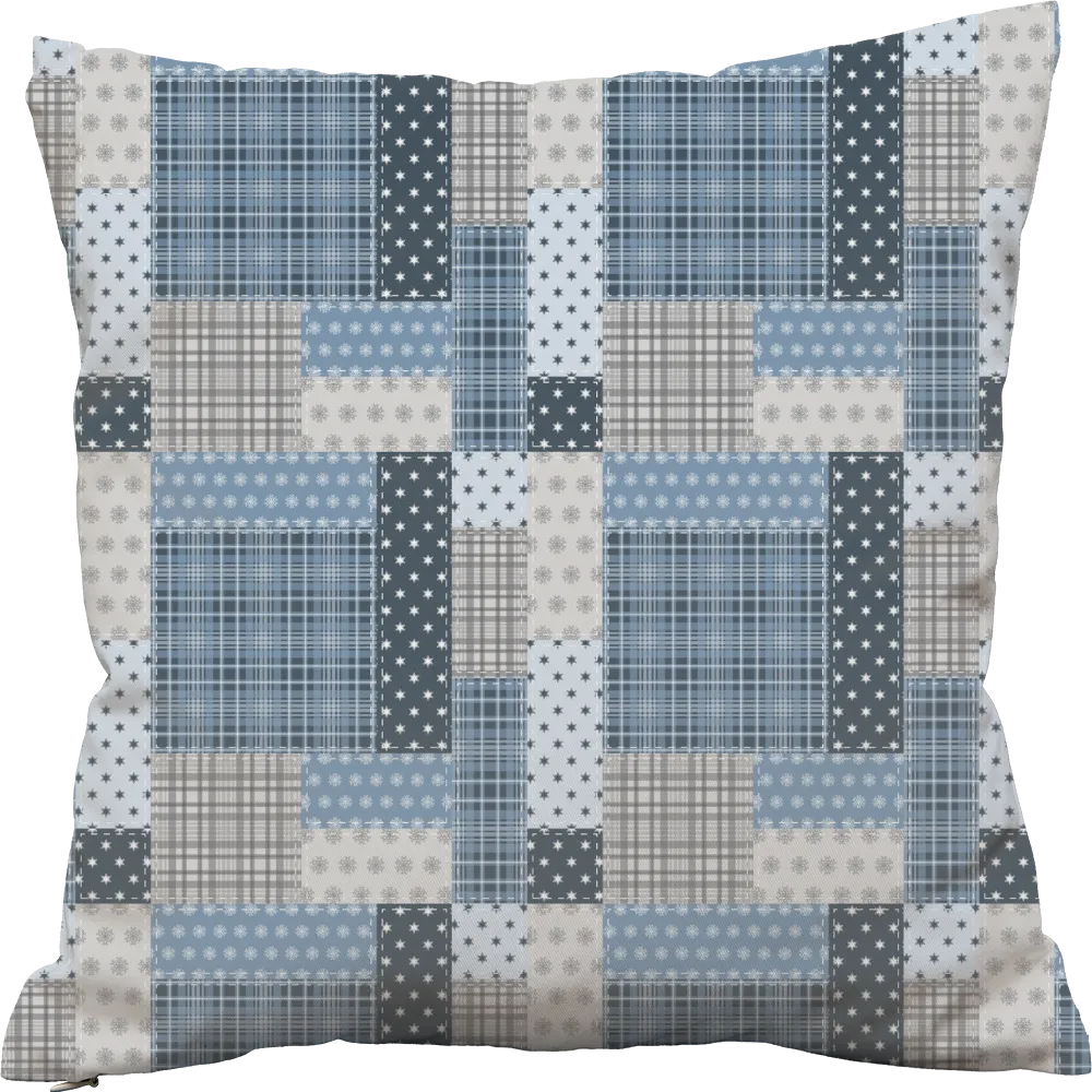 Luxury Flannel & Sherpa Comforter Set | Patchwork Squardular - Silver Star