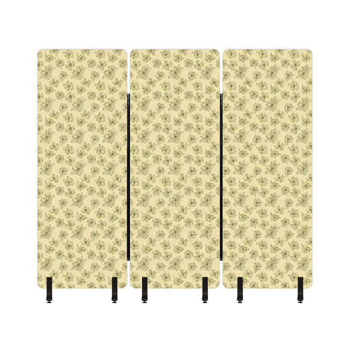 3 Panel Sound-Absorbing Room Divider / Dogwood Blossoms