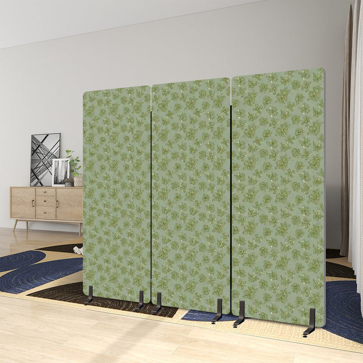 3 Panel Sound-Absorbing Room Divider / Dogwood Blossoms