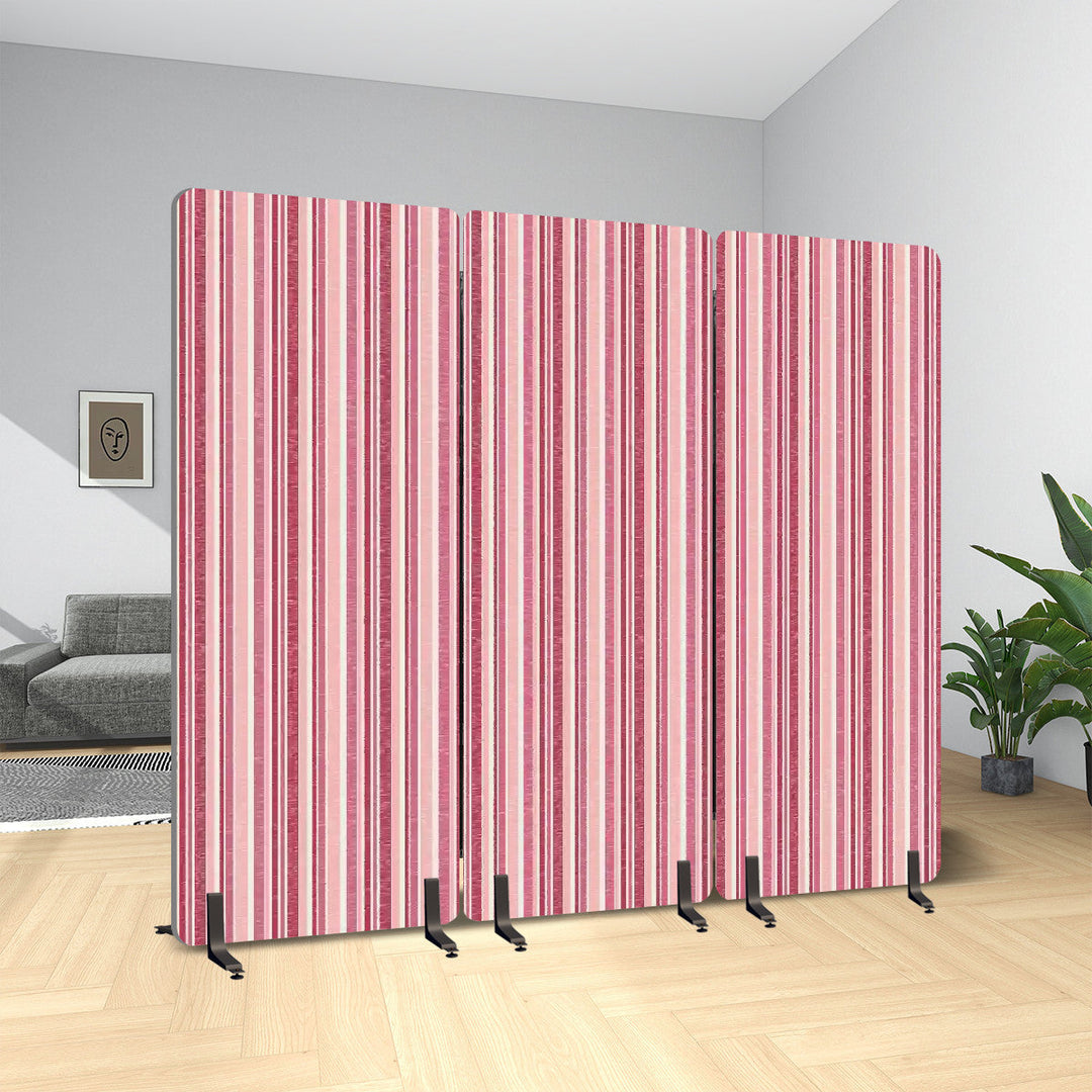 3 Panel Sound-Absorbing Room Divider / Sketchy Stripes