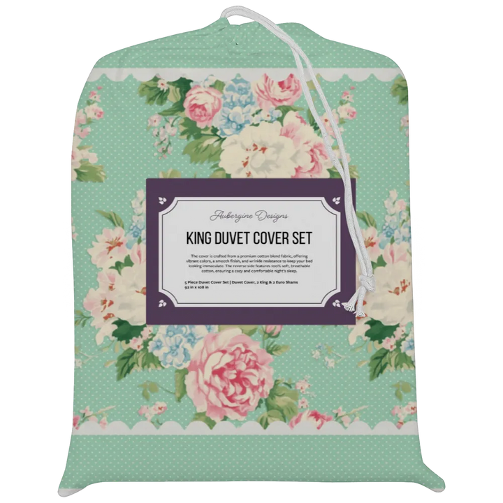 Vintage Cottage Collection Scalloped Duvet Cover Set - Emma (Seafoam)
