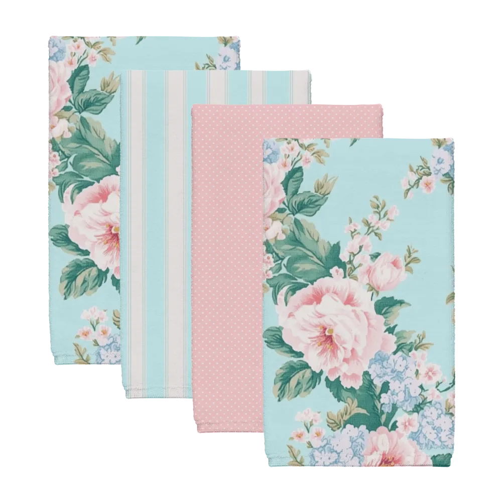 Braxton Tea Towel Set (4) | Vintage Cottage Collection