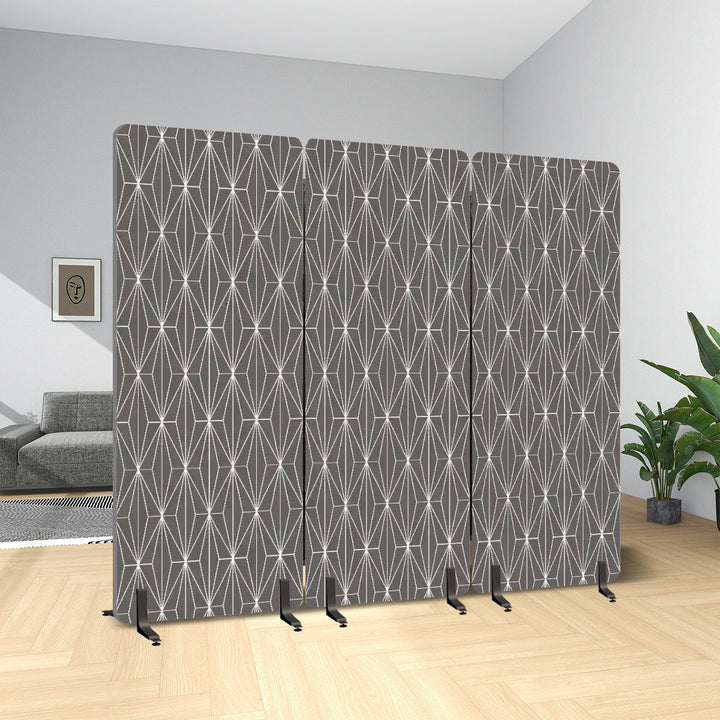 3 Panel Sound-Absorbing Room Divider / Deco Diamonds