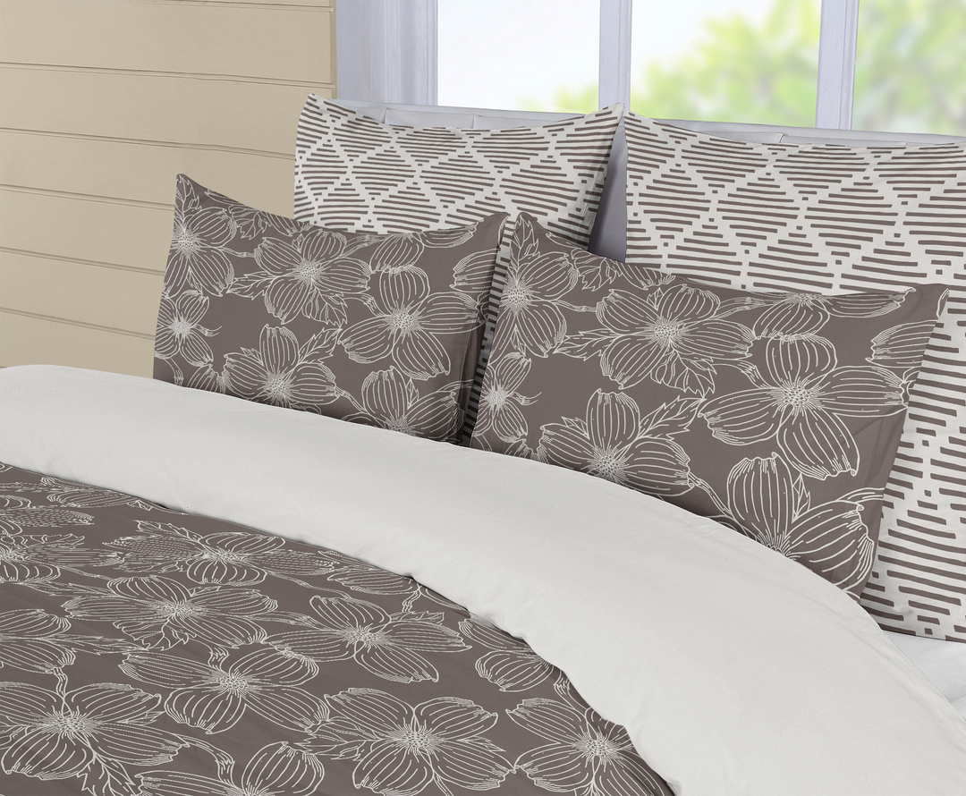 5 Piece Cotton Duvet Cover Set - Queen | Dogwood (SW - Naturally Refined Collection)