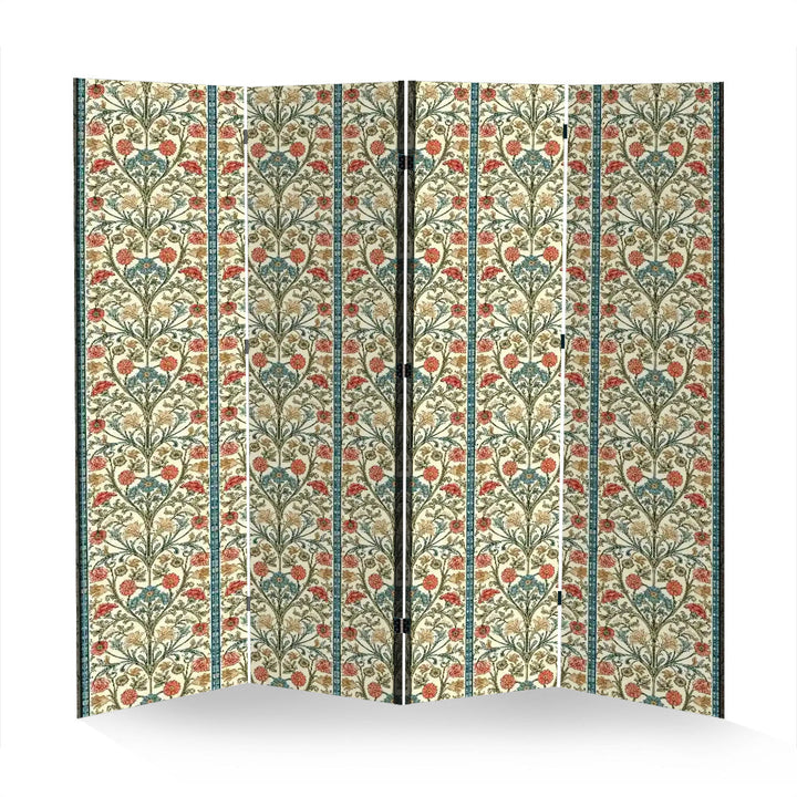 4 Panel Room Divider Folding Screen / Bouquets - William Morris Inspired Collection