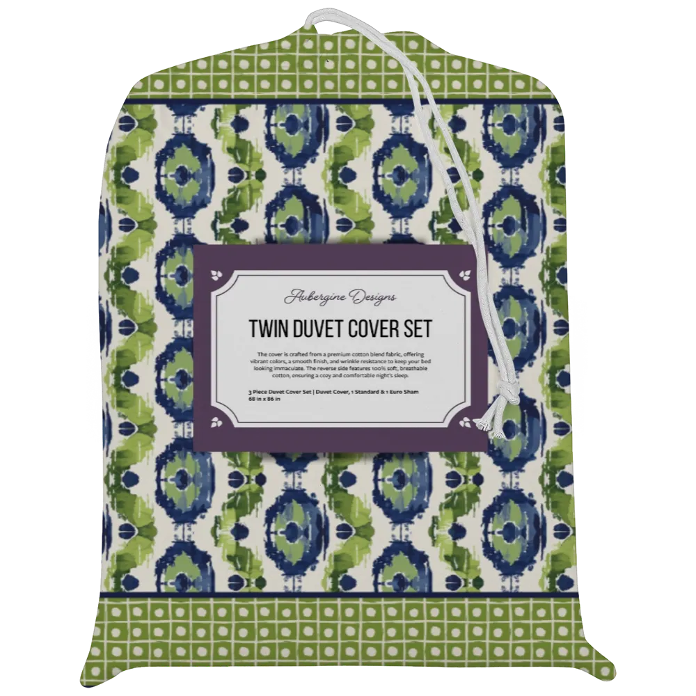 Kelp Ribbon Duvet Cover Set | Ikat Fusion Collection