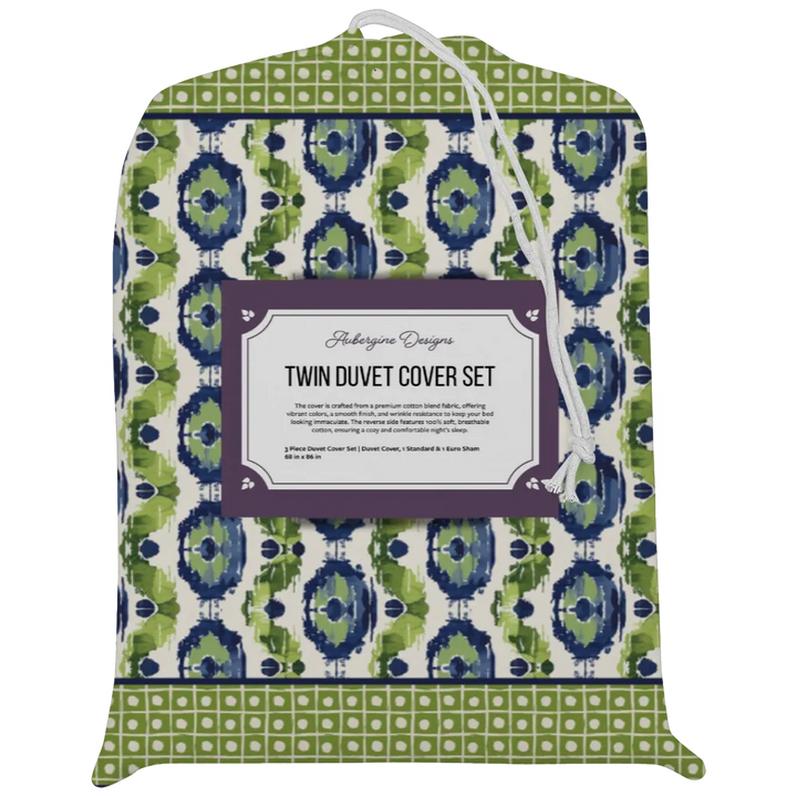 Kelp Ribbon Duvet Cover Set | Ikat Fusion Collection