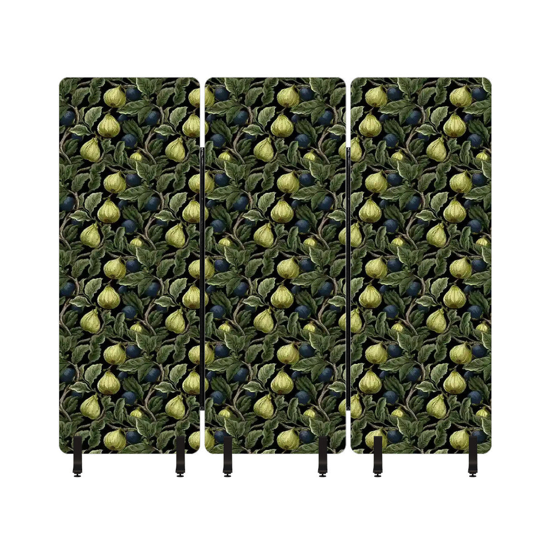 3 Panel Sound-Absorbing Room Divider / Tree Fruits - William Morris Inspired Collection