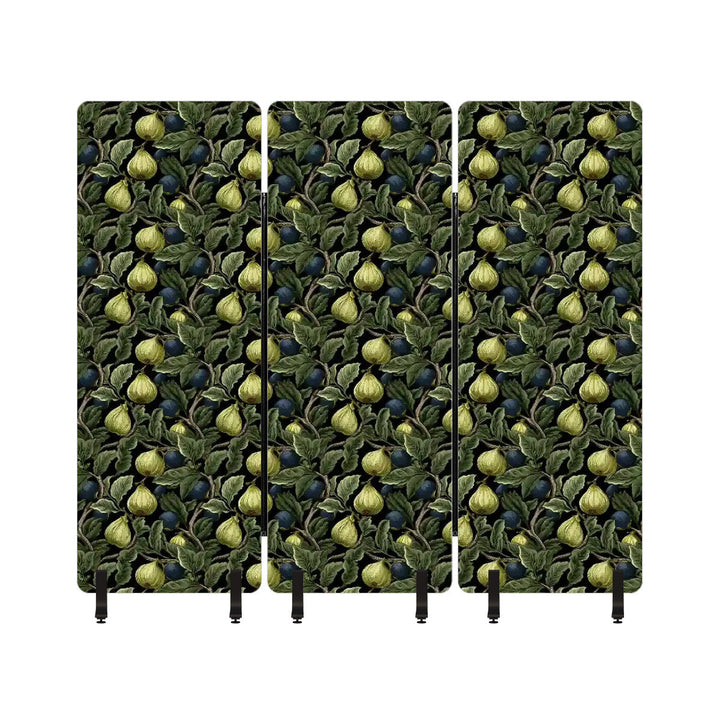 3 Panel Sound-Absorbing Room Divider / Tree Fruits - William Morris Inspired Collection