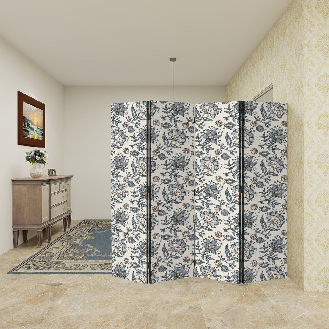 4 Panel Room Divider Folding Screen / Chintz