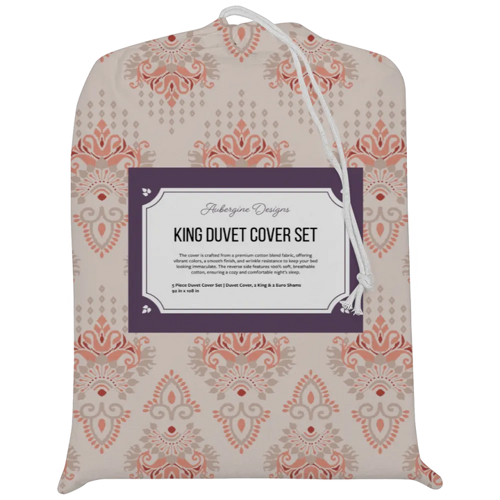Reds &amp; Purples Anthology Duvet Cover Set – Ikat Damask (Sashay Sand)