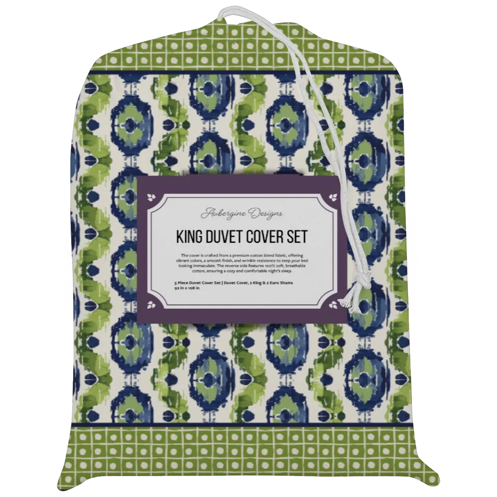 Kelp Ribbon Duvet Cover Set | Ikat Fusion Collection