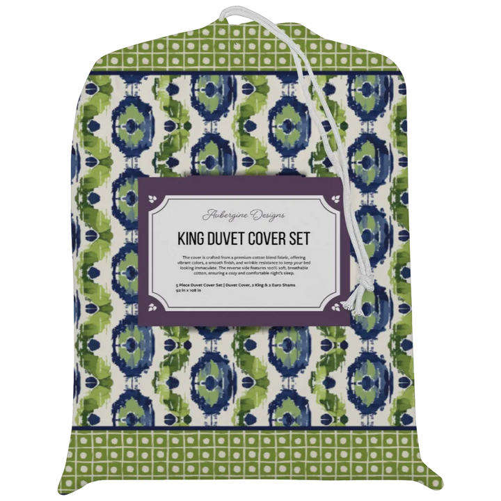 Kelp Ribbon Duvet Cover Set | Ikat Fusion Collection