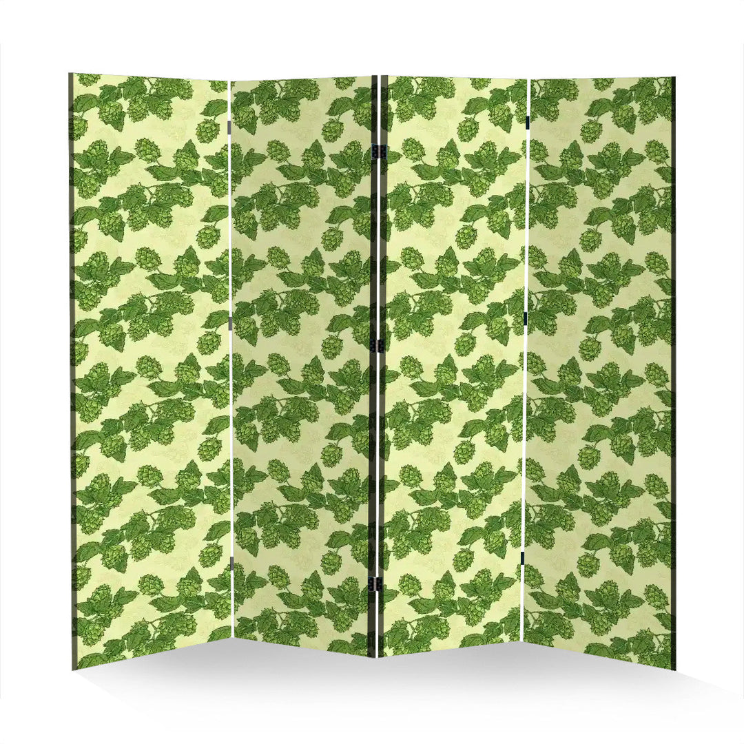 4 Panel Room Divider Folding Screen / Hops