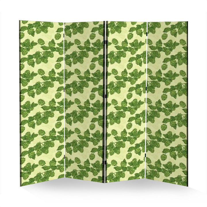 4 Panel Room Divider Folding Screen / Hops